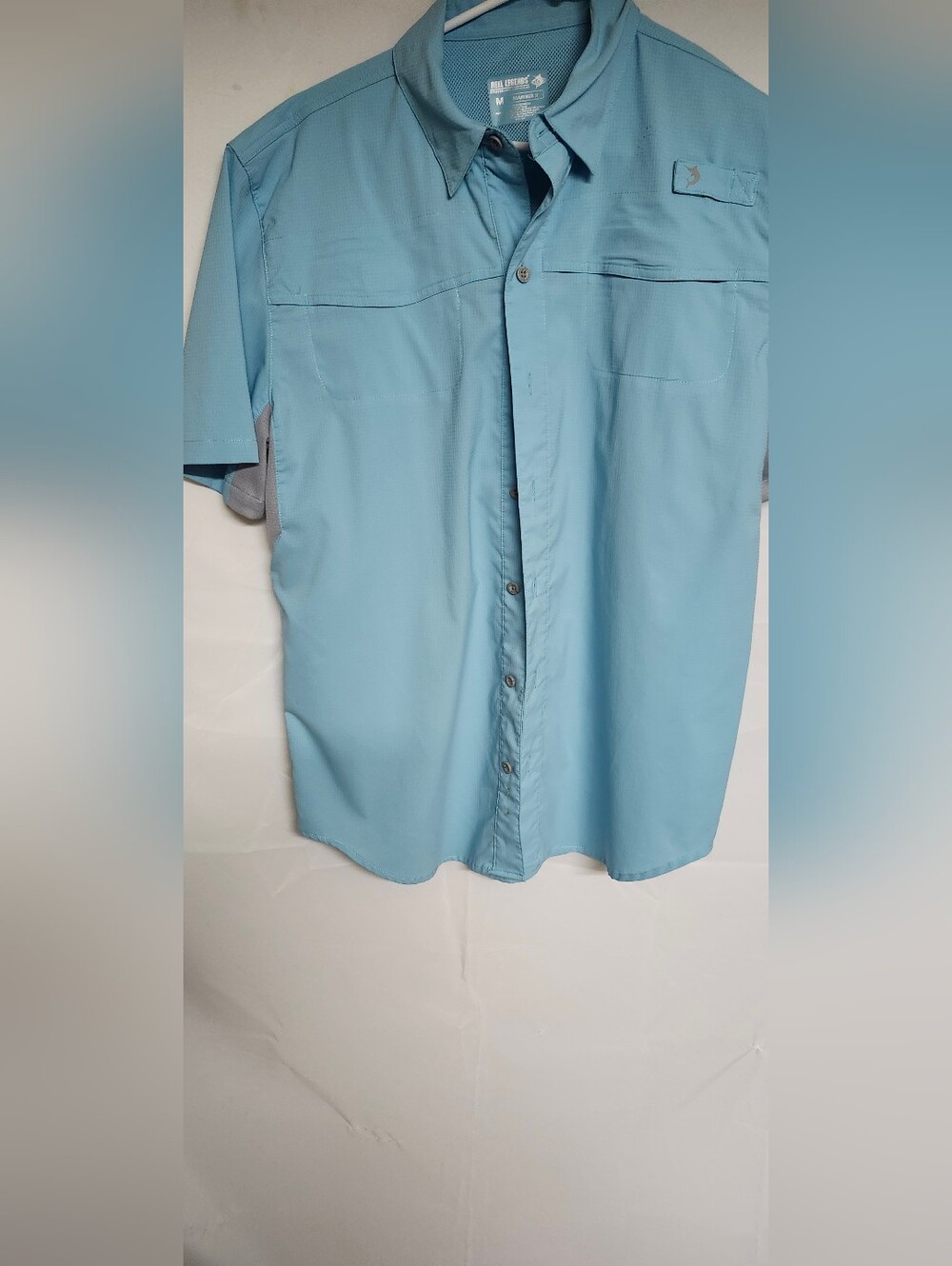 Reel Legends Sky Blue Short Sleeve Button-Up Shirt